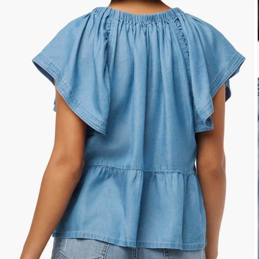 Joe’s jeans, flutter sleeve chambray blouse Nwt - Picture 4 of 7